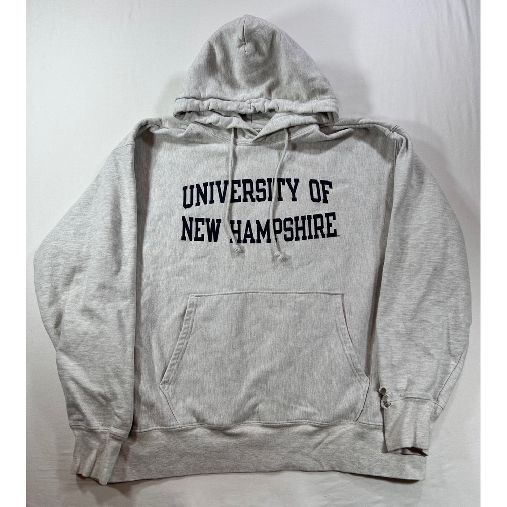 Champion Reverse Weave Hoodie University of New Hampshire UNH Gray 2XL Wear
